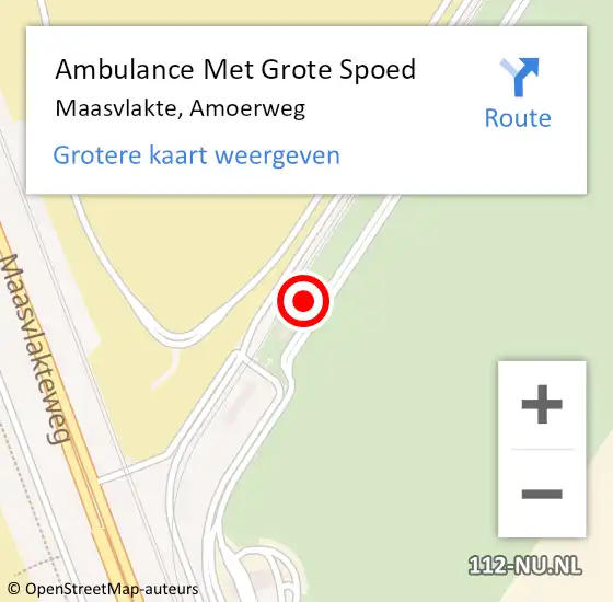 Locatie op kaart van de 112 melding: Ambulance Met Grote Spoed Naar Maasvlakte, Amoerweg op 14 maart 2024 05:32