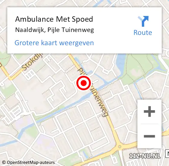 Locatie op kaart van de 112 melding: Ambulance Met Spoed Naar Naaldwijk, Pijle Tuinenweg op 14 maart 2024 08:23