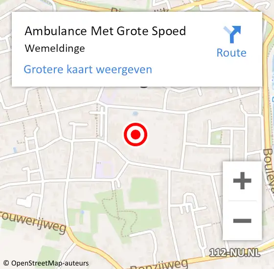 Locatie op kaart van de 112 melding: Ambulance Met Grote Spoed Naar Wemeldinge op 14 maart 2024 08:24