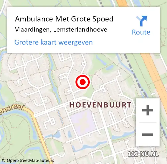 Locatie op kaart van de 112 melding: Ambulance Met Grote Spoed Naar Vlaardingen, Lemsterlandhoeve op 14 maart 2024 08:33