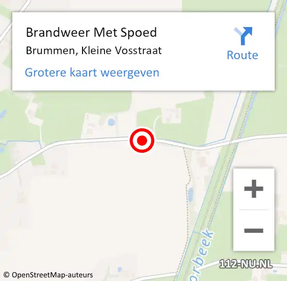 Locatie op kaart van de 112 melding: Brandweer Met Spoed Naar Brummen, Kleine Vosstraat op 14 maart 2024 08:58