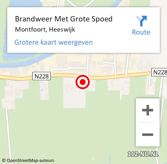 Locatie op kaart van de 112 melding: Brandweer Met Grote Spoed Naar Montfoort, Heeswijk op 14 maart 2024 09:09