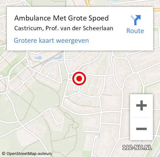 Locatie op kaart van de 112 melding: Ambulance Met Grote Spoed Naar Castricum, Prof. van der Scheerlaan op 14 maart 2024 10:32