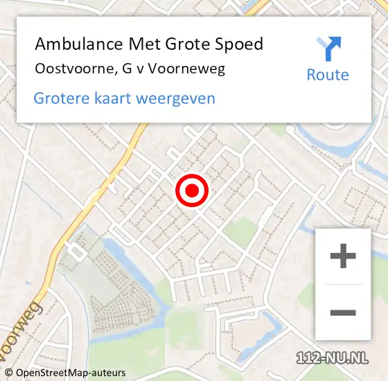 Locatie op kaart van de 112 melding: Ambulance Met Grote Spoed Naar Oostvoorne, G v Voorneweg op 14 maart 2024 11:03