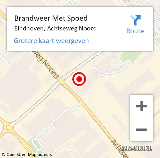 Locatie op kaart van de 112 melding: Brandweer Met Spoed Naar Eindhoven, Achtseweg Noord op 14 maart 2024 11:32