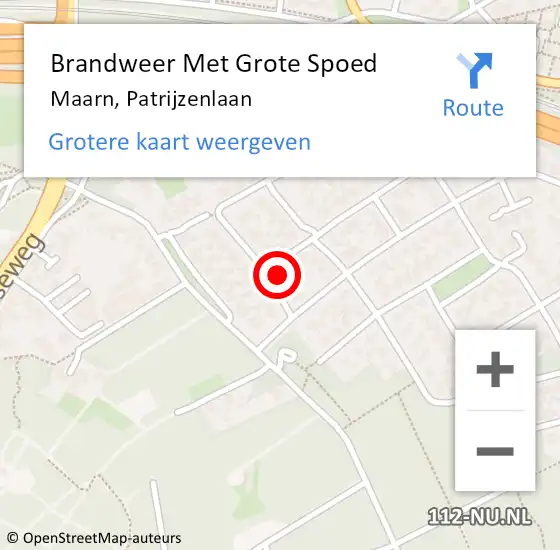 Locatie op kaart van de 112 melding: Brandweer Met Grote Spoed Naar Maarn, Patrijzenlaan op 14 maart 2024 11:33