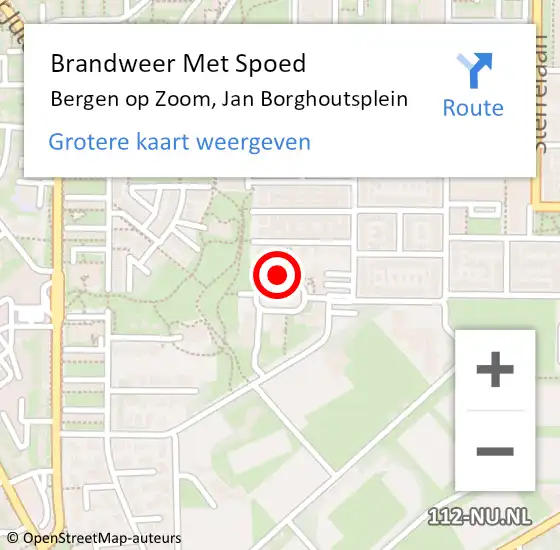 Locatie op kaart van de 112 melding: Brandweer Met Spoed Naar Bergen op Zoom, Jan Borghoutsplein op 14 maart 2024 11:45