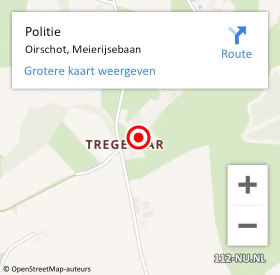 Locatie op kaart van de 112 melding: Politie Oirschot, Meierijsebaan op 14 maart 2024 12:01