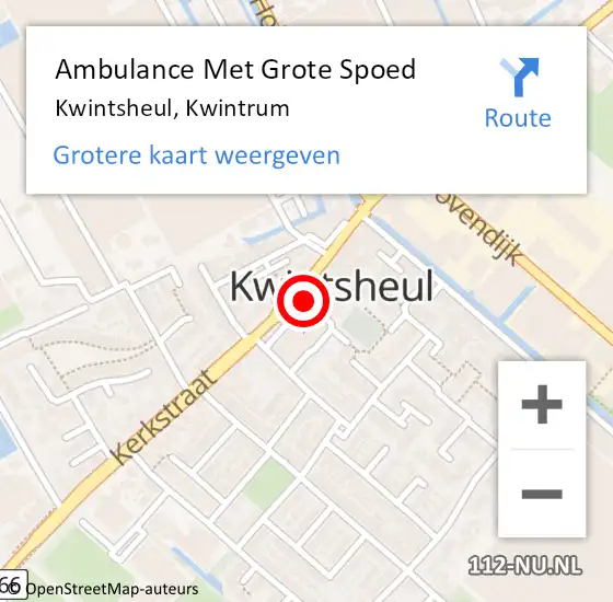 Locatie op kaart van de 112 melding: Ambulance Met Grote Spoed Naar Kwintsheul, Kwintrum op 14 maart 2024 13:48