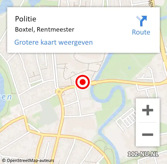 Locatie op kaart van de 112 melding: Politie Boxtel, Rentmeester op 14 maart 2024 14:04
