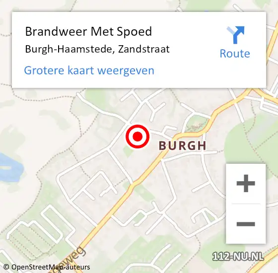 Locatie op kaart van de 112 melding: Brandweer Met Spoed Naar Burgh-Haamstede, Zandstraat op 14 maart 2024 14:30