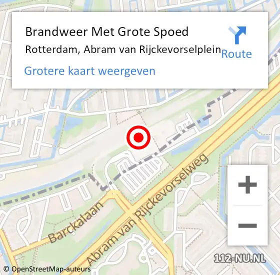 Locatie op kaart van de 112 melding: Brandweer Met Grote Spoed Naar Rotterdam, Abram van Rijckevorselplein op 14 maart 2024 14:54