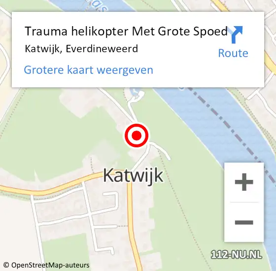 Locatie op kaart van de 112 melding: Trauma helikopter Met Grote Spoed Naar Katwijk, Everdineweerd op 14 maart 2024 14:59