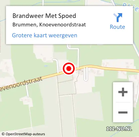 Locatie op kaart van de 112 melding: Brandweer Met Spoed Naar Brummen, Knoevenoordstraat op 14 maart 2024 15:04