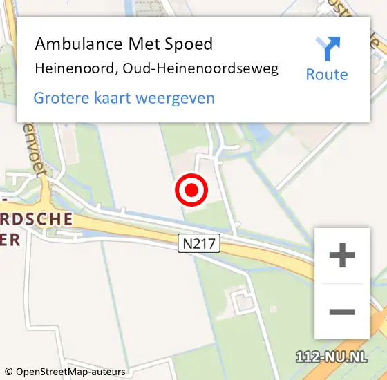 Locatie op kaart van de 112 melding: Ambulance Met Spoed Naar Heinenoord, Oud-Heinenoordseweg op 14 maart 2024 15:29