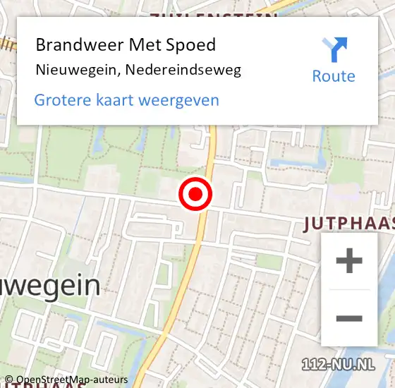 Locatie op kaart van de 112 melding: Brandweer Met Spoed Naar Nieuwegein, Nedereindseweg op 14 maart 2024 16:34