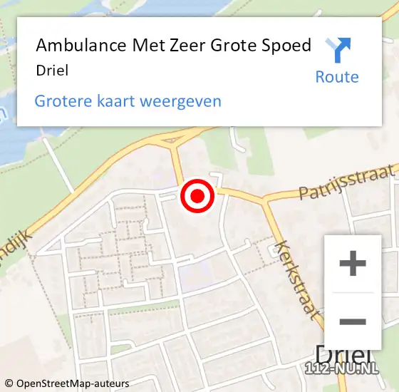 Locatie op kaart van de 112 melding: Ambulance Met Zeer Grote Spoed Naar Driel op 14 maart 2024 18:25