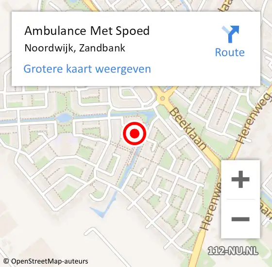 Locatie op kaart van de 112 melding: Ambulance Met Spoed Naar Noordwijk, Zandbank op 14 maart 2024 18:42