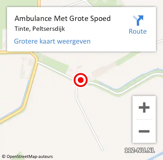 Locatie op kaart van de 112 melding: Ambulance Met Grote Spoed Naar Tinte, Peltsersdijk op 14 maart 2024 19:17