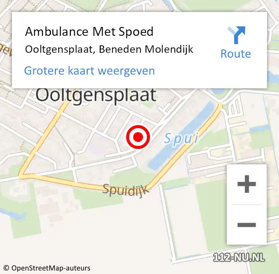 Locatie op kaart van de 112 melding: Ambulance Met Spoed Naar Ooltgensplaat, Beneden Molendijk op 14 maart 2024 19:29