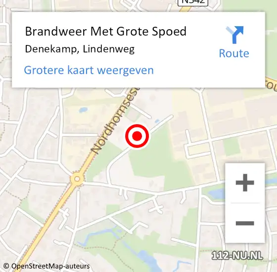 Locatie op kaart van de 112 melding: Brandweer Met Grote Spoed Naar Denekamp, Lindenweg op 14 maart 2024 19:35