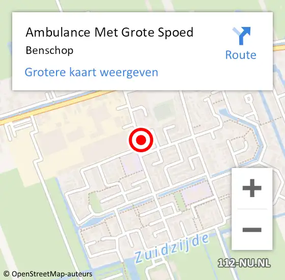 Locatie op kaart van de 112 melding: Ambulance Met Grote Spoed Naar Benschop op 14 maart 2024 20:03