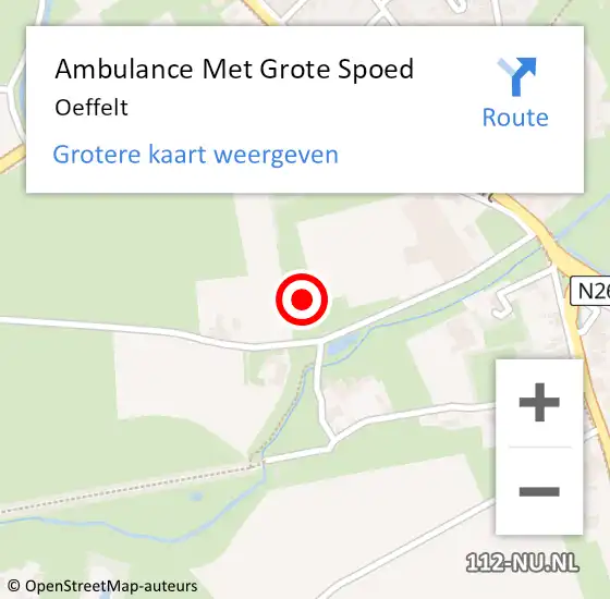 Locatie op kaart van de 112 melding: Ambulance Met Grote Spoed Naar Oeffelt op 14 maart 2024 21:26
