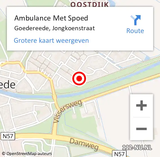 Locatie op kaart van de 112 melding: Ambulance Met Spoed Naar Goedereede, Jongkoenstraat op 14 maart 2024 22:43