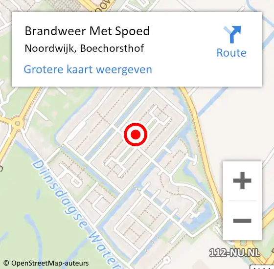 Locatie op kaart van de 112 melding: Brandweer Met Spoed Naar Noordwijk, Boechorsthof op 14 maart 2024 23:15