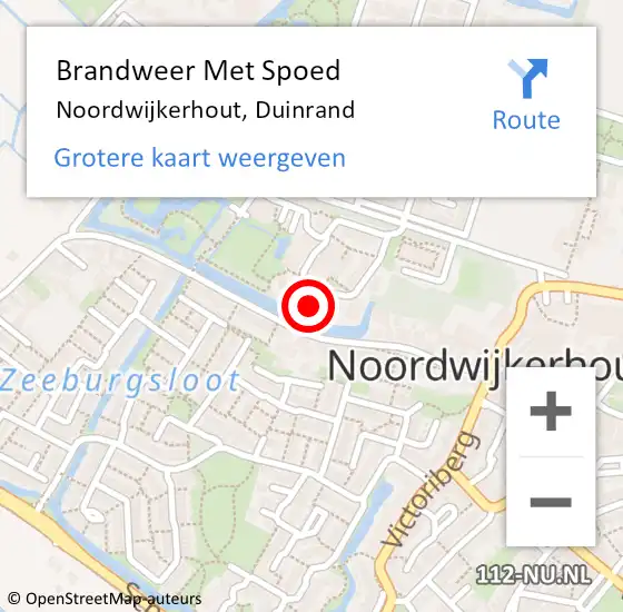 Locatie op kaart van de 112 melding: Brandweer Met Spoed Naar Noordwijkerhout, Duinrand op 14 maart 2024 23:47