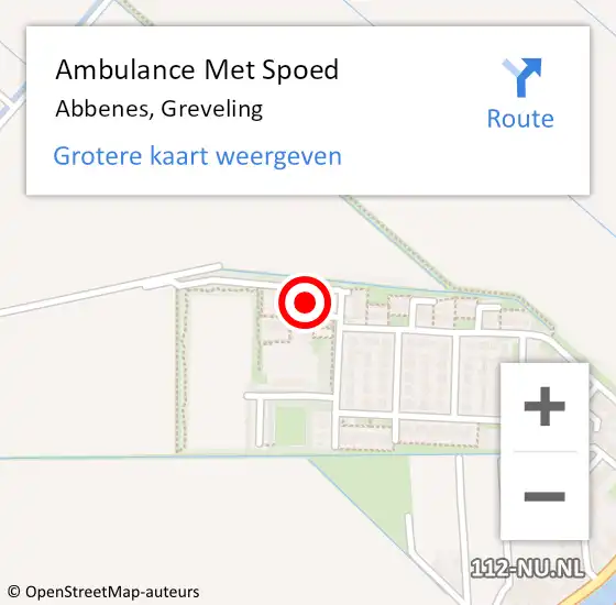 Locatie op kaart van de 112 melding: Ambulance Met Spoed Naar Abbenes, Greveling op 15 maart 2024 00:04