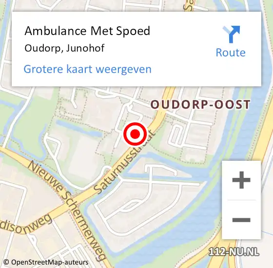 Locatie op kaart van de 112 melding: Ambulance Met Spoed Naar Oudorp, Junohof op 15 maart 2024 02:07