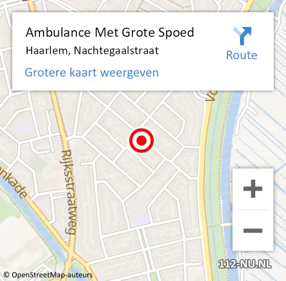 Locatie op kaart van de 112 melding: Ambulance Met Grote Spoed Naar Haarlem, Nachtegaalstraat op 15 maart 2024 04:11