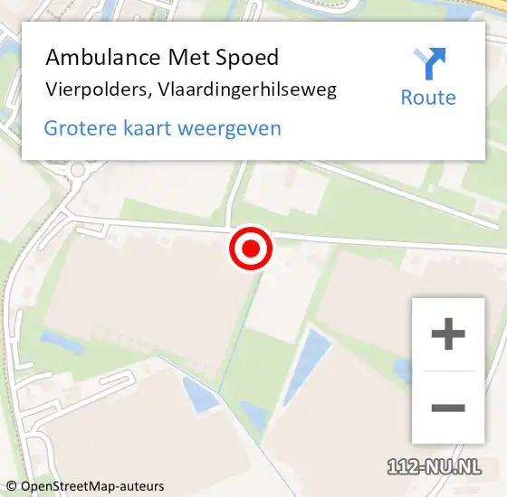 Locatie op kaart van de 112 melding: Ambulance Met Spoed Naar Vierpolders, Vlaardingerhilseweg op 15 maart 2024 07:04