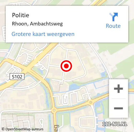 Locatie op kaart van de 112 melding: Politie Rhoon, Ambachtsweg op 15 maart 2024 07:08