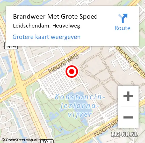 Locatie op kaart van de 112 melding: Brandweer Met Grote Spoed Naar Leidschendam, Heuvelweg op 15 maart 2024 07:43