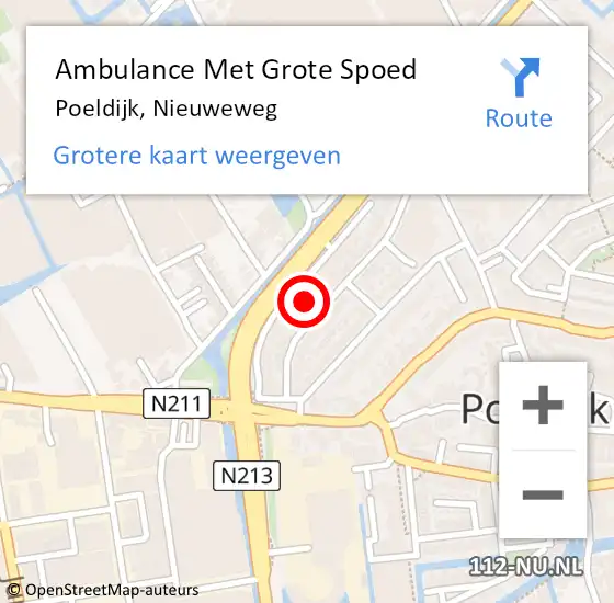 Locatie op kaart van de 112 melding: Ambulance Met Grote Spoed Naar Poeldijk, Nieuweweg op 15 maart 2024 08:22