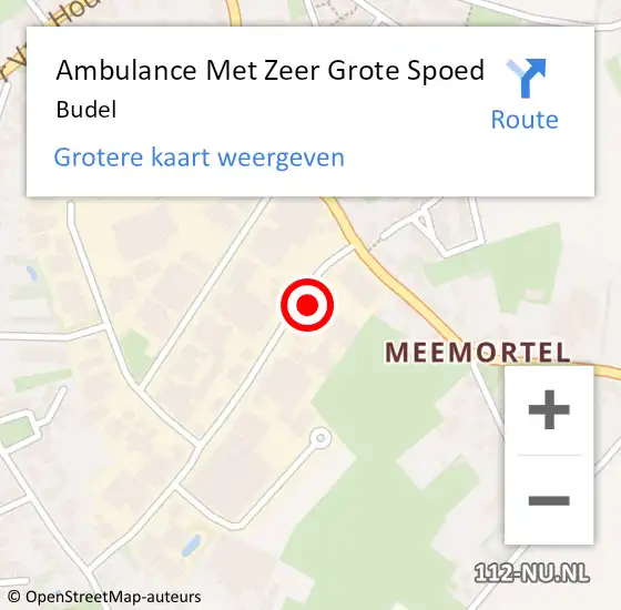 Locatie op kaart van de 112 melding: Ambulance Met Zeer Grote Spoed Naar Budel op 15 maart 2024 08:59