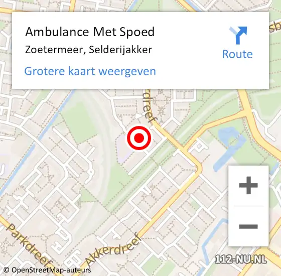 Locatie op kaart van de 112 melding: Ambulance Met Spoed Naar Zoetermeer, Selderijakker op 29 september 2014 09:41