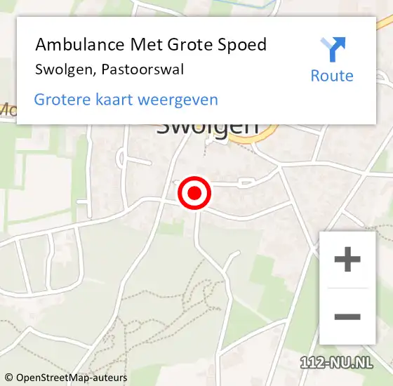 Locatie op kaart van de 112 melding: Ambulance Met Grote Spoed Naar Swolgen, Pastoorswal op 29 september 2014 09:49