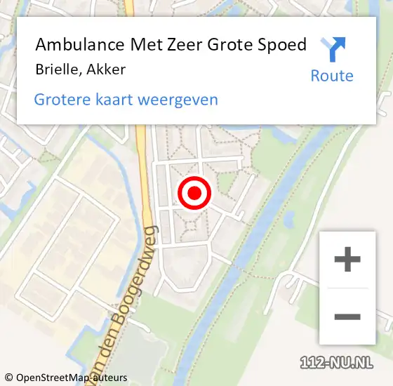 Locatie op kaart van de 112 melding: Ambulance Met Zeer Grote Spoed Naar Brielle, Akker op 15 maart 2024 12:00