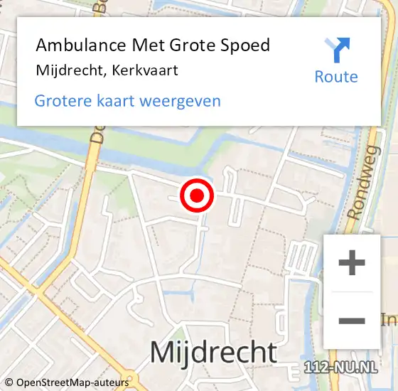 Locatie op kaart van de 112 melding: Ambulance Met Grote Spoed Naar Mijdrecht, Kerkvaart op 15 maart 2024 13:14