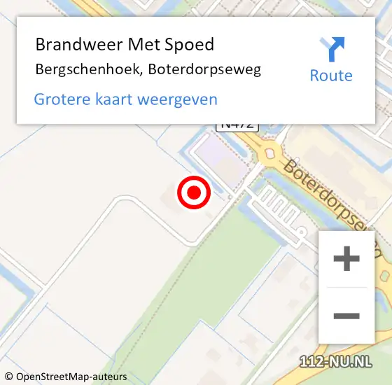 Locatie op kaart van de 112 melding: Brandweer Met Spoed Naar Bergschenhoek, Boterdorpseweg op 15 maart 2024 13:21