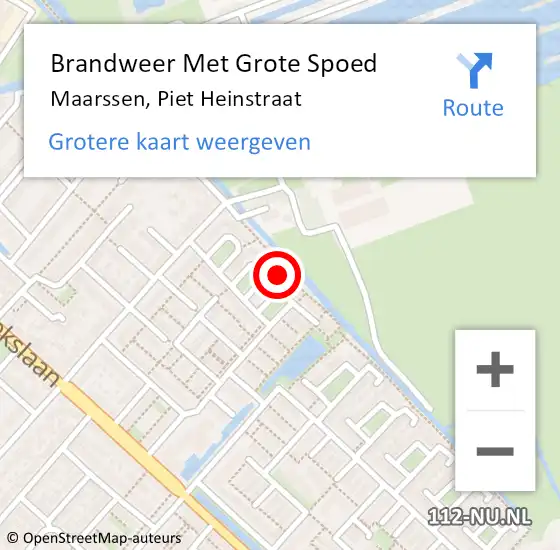 Locatie op kaart van de 112 melding: Brandweer Met Grote Spoed Naar Maarssen, Piet Heinstraat op 15 maart 2024 13:33