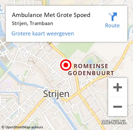 Locatie op kaart van de 112 melding: Ambulance Met Grote Spoed Naar Strijen, Trambaan op 15 maart 2024 14:15