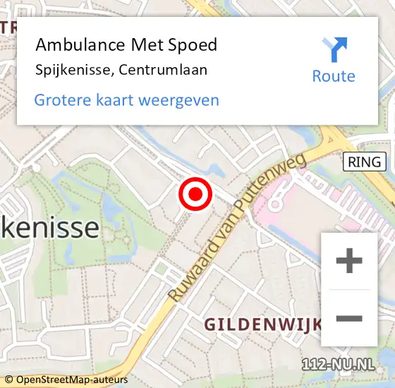 Locatie op kaart van de 112 melding: Ambulance Met Spoed Naar Spijkenisse, Centrumlaan op 15 maart 2024 15:21