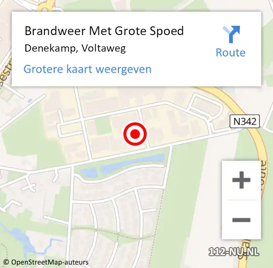 Locatie op kaart van de 112 melding: Brandweer Met Grote Spoed Naar Denekamp, Voltaweg op 15 maart 2024 16:30