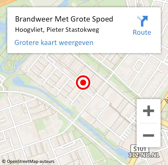 Locatie op kaart van de 112 melding: Brandweer Met Grote Spoed Naar Hoogvliet, Pieter Stastokweg op 15 maart 2024 17:12