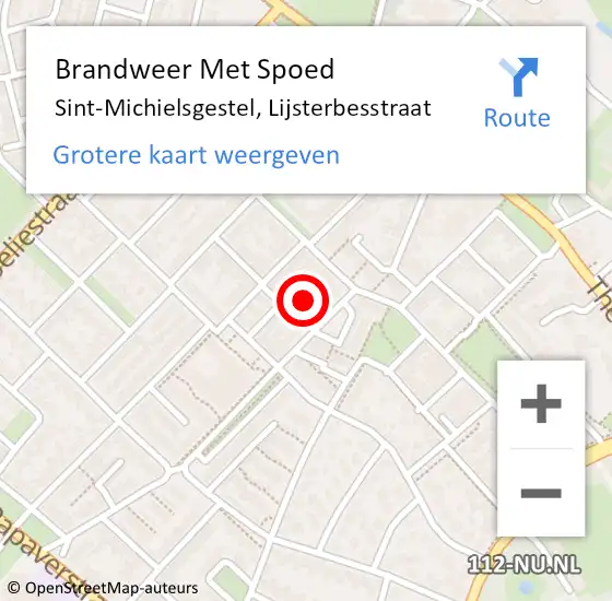 Locatie op kaart van de 112 melding: Brandweer Met Spoed Naar Sint-Michielsgestel, Lijsterbesstraat op 15 maart 2024 18:27