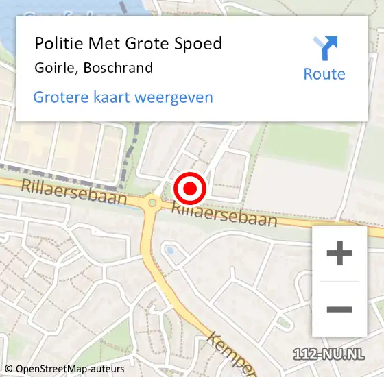 Locatie op kaart van de 112 melding: Politie Met Grote Spoed Naar Goirle, Boschrand op 15 maart 2024 19:02